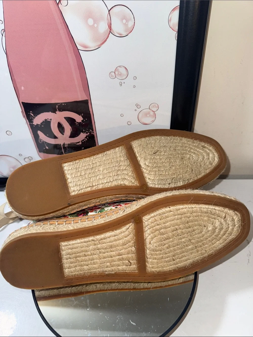 NWOT Antonio Melani Luluna Ankle Wrap Floral Multicolor Espadrille Flats Size 9M